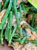 ถั่วเข็มคั่วไข่🧄🍳🫛Needle Greenbeans stir fried with omelette🍳🫛