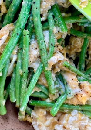 รูปของ ถั่วเข็มคั่วไข่🧄🍳🫛Needle Greenbeans stir fried with omelette🍳🫛