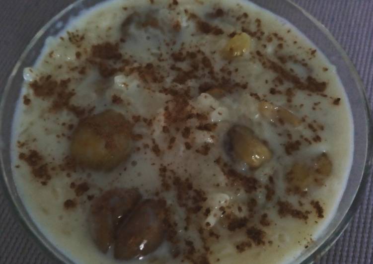 Arroz con leche con castañas pilongas