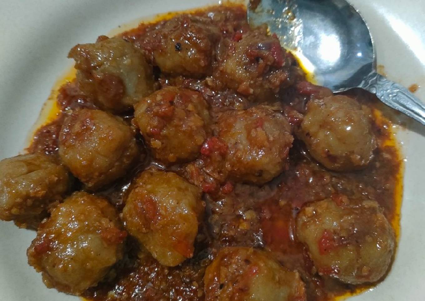 Bakso goreng balado