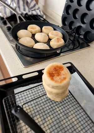 Foto resep English muffins dg ragi alami (sourdough starter)