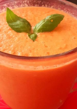 A picture of Spanish Gazpacho soup.