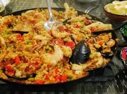 A picture of prawn and mussels