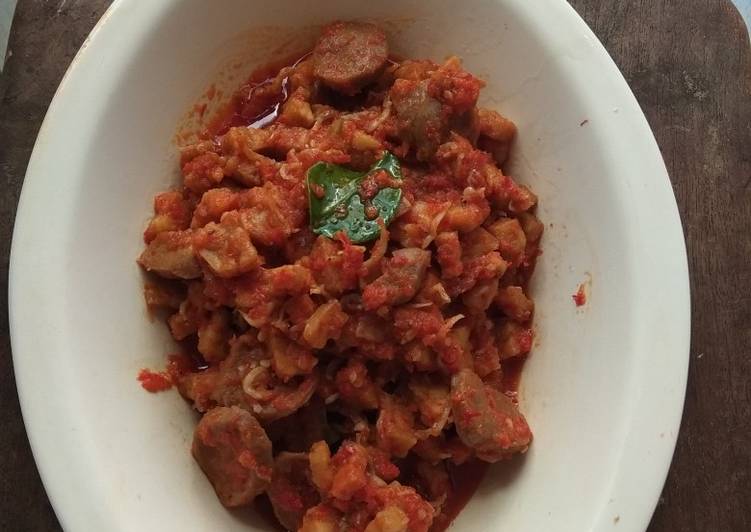 Balado tempe teri bakso