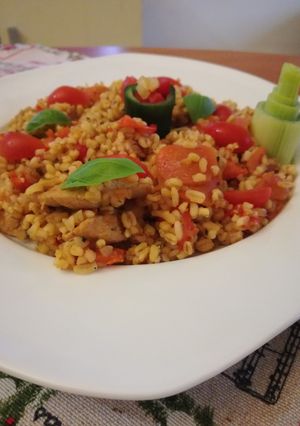 Bulguros, csirkés egytál recept fotója