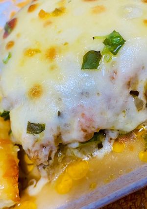 Una foto de PASTEL DE 🫛ZUCCHINIS🫛EN SALSA RÚSTICA (gratinados) 🫛🥘🫛🥘