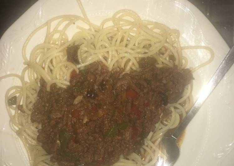 Recipe of Tasty Spaghetti and mince