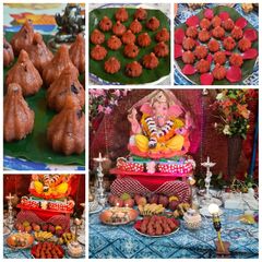 A picture of Rose flavour modak.