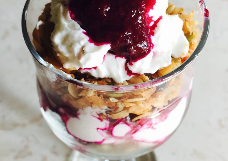 Recipe of Perfect Jamun Compote and Homemade Granola Parfait