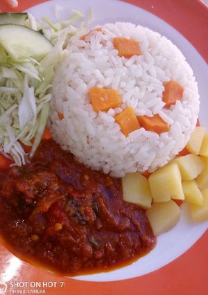 A picture of Rice, Irish n stew.