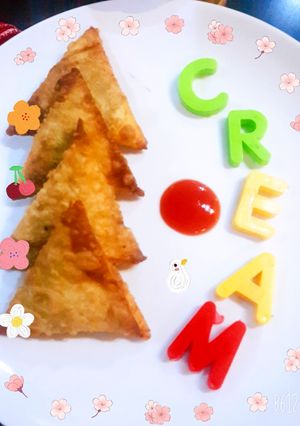 A picture of Chicken samosa.