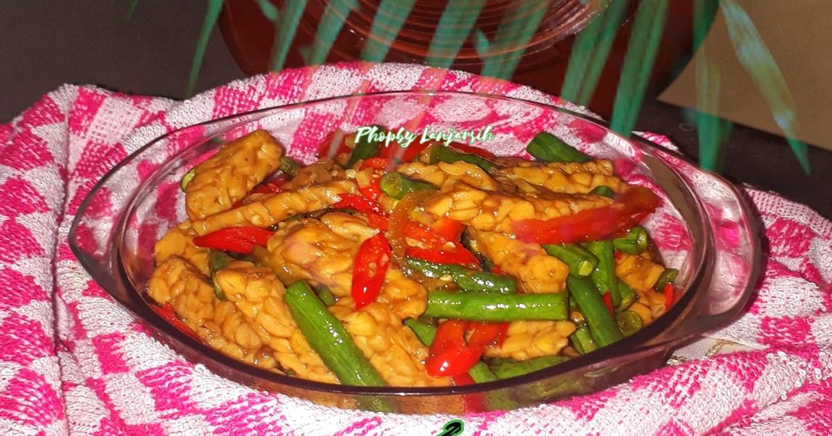 Resep Tempe Kacang Panjang Saos Tiram Oleh Lanjarsih Mama Fifian