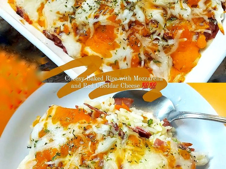 Bagaimana Membuat Cheesy baked rice with Mozarella yang Menggugah Selera