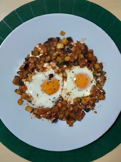 Una foto de Sartén de calabacín y huevos