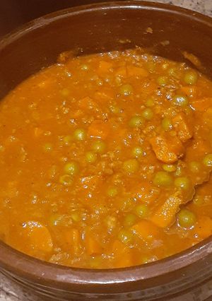 صورة لوصفة بسله (بازيلا) بالجزر واللحمه المفرومه