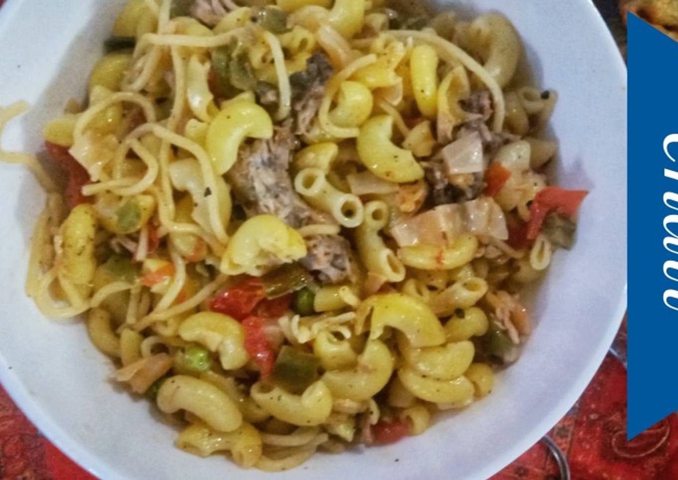 Spicy macroni mix spaghettis chaat