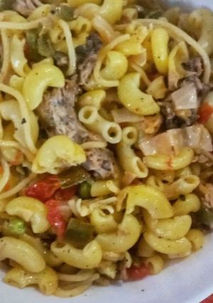 A picture of Spicy macroni mix spaghettis chaat.