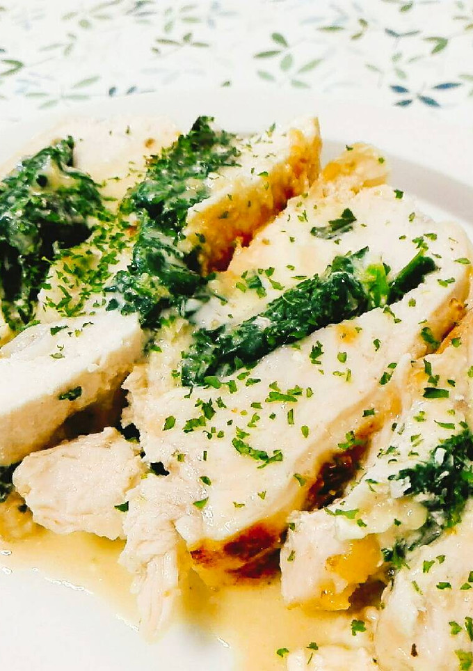 Foto resep Ayam Panggang isi Bayam Keju, sangat mudah dan super yummy