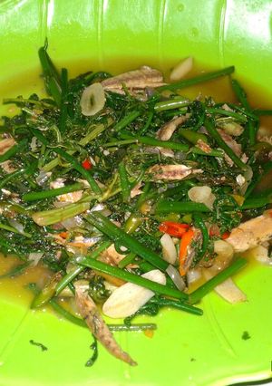 Foto resep Cah pakis ikan asin