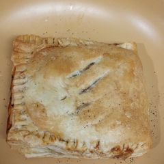 A picture of Flaky puff pastry chicken and mushroom and ham pie. Airfyer.