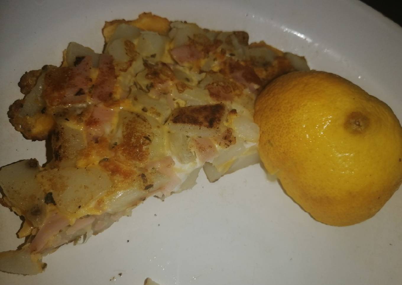 Tortilla saludable de papa jamón y queso