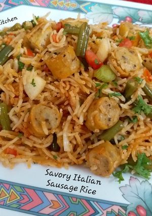 A picture of Savory Italian Sausage Rice.