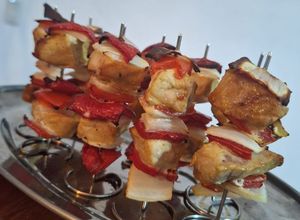 Una foto de Brochetas de Carré de cerdo en freidora de aire