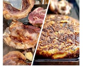 Una foto de Chuletas con Salsa Barbacoa y Tortilla de Papas