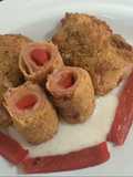 Rollitos de mozzarella, jamón y morrones
