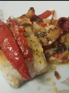 Una foto de Bacalao con pimiento rojo & alioli