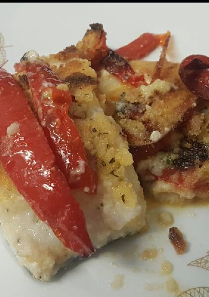 Una foto de Bacalao con pimiento rojo & alioli