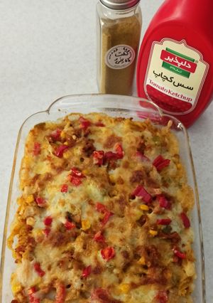 عکسی از دستور پیتزا ماکارانی🍕🍝