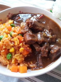 西炒飯拌紅酒燴牛肉 的食譜成品照片