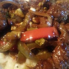 A picture of H1 Sausage & Peppers w/ Ranch Mashed Potatoes.