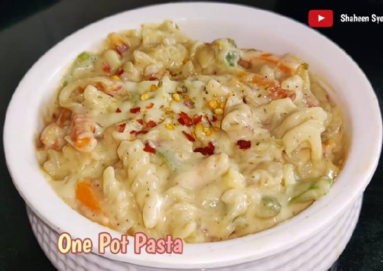 Steps to Cook Tasty One pot pasta italian white sauce pasta in one pot