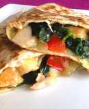 Chicken, Spinach And Cannellini Bean Quesadillas