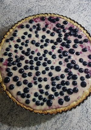 Una foto de Receta: Kuchen de frambuesa y arándano