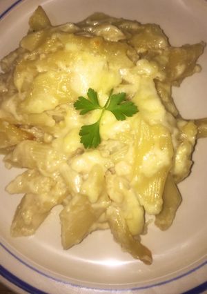 Una foto de Macarrones con queso al horno