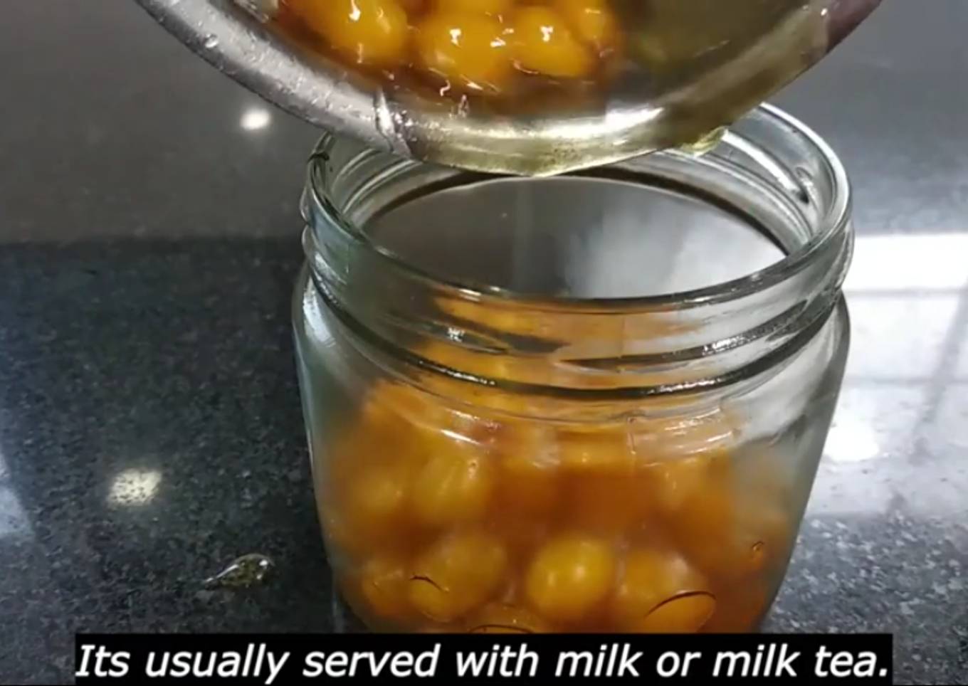 Mango boba with milk