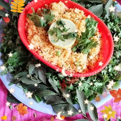 A picture of Garlic yellow rice.