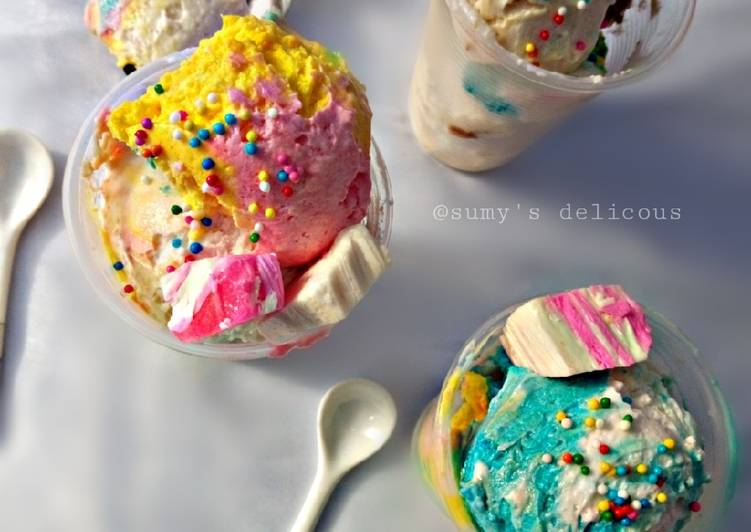 Simple Way to Make Homemade Coffee rainbow ice cream