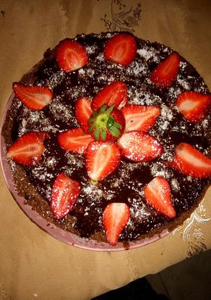 صورة لوصفة كيك بالفراولة يمم🍓😋