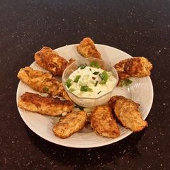 A picture of Turkey Tenders with Garlic Herb Cheese Dipping Sauce.