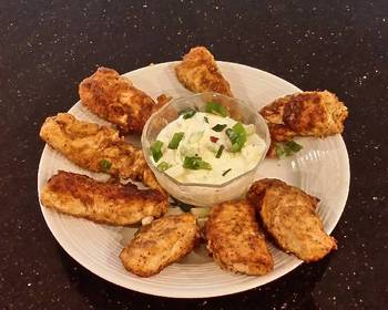 Ultimate Serving Recipe Turkey Tenders with Garlic Herb Cheese Dipping Sauce Restaurant Style