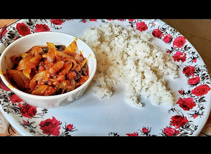 A picture of Quick onion Tomato chutney in 5 minutes.