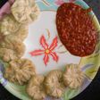 Momos with Schezwan chutney