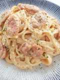 (2.6) Linguini with Creamy Tomato Sausage