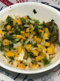 A picture of Mango 🥭 pico. (Mexican style mango 🥭.