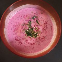 Beetroot raita A picture of Beetroot raita.