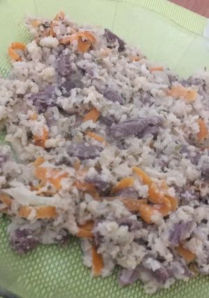 Una foto de Salteado con arroz de coliflor